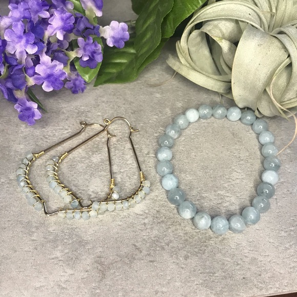 Aquamarine crystal/gemstone bracelet - Picture 4 of 8